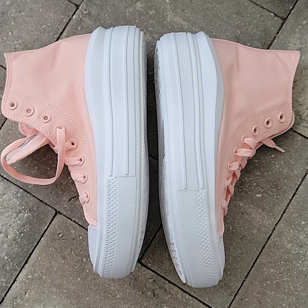 Converse Women's CTAS Move Hi Top Platform Sneakers Storm Pink & White Canvas W8 - Picture 6 of 8
